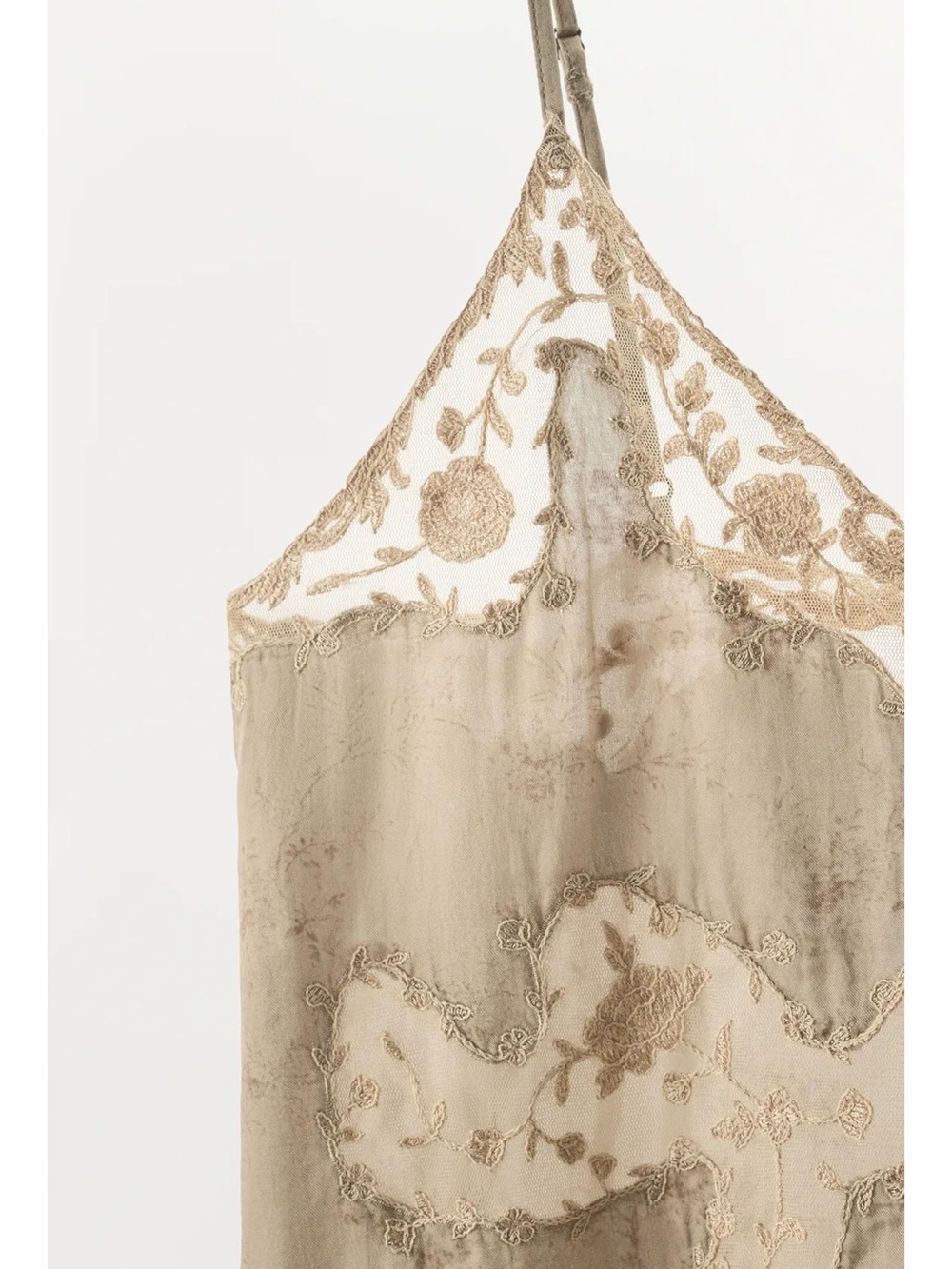 ZARA SET EMBROIDERED CAMISOLE TOP AND SHORTS BEIGE MEDIUM - Picture 7 of 14